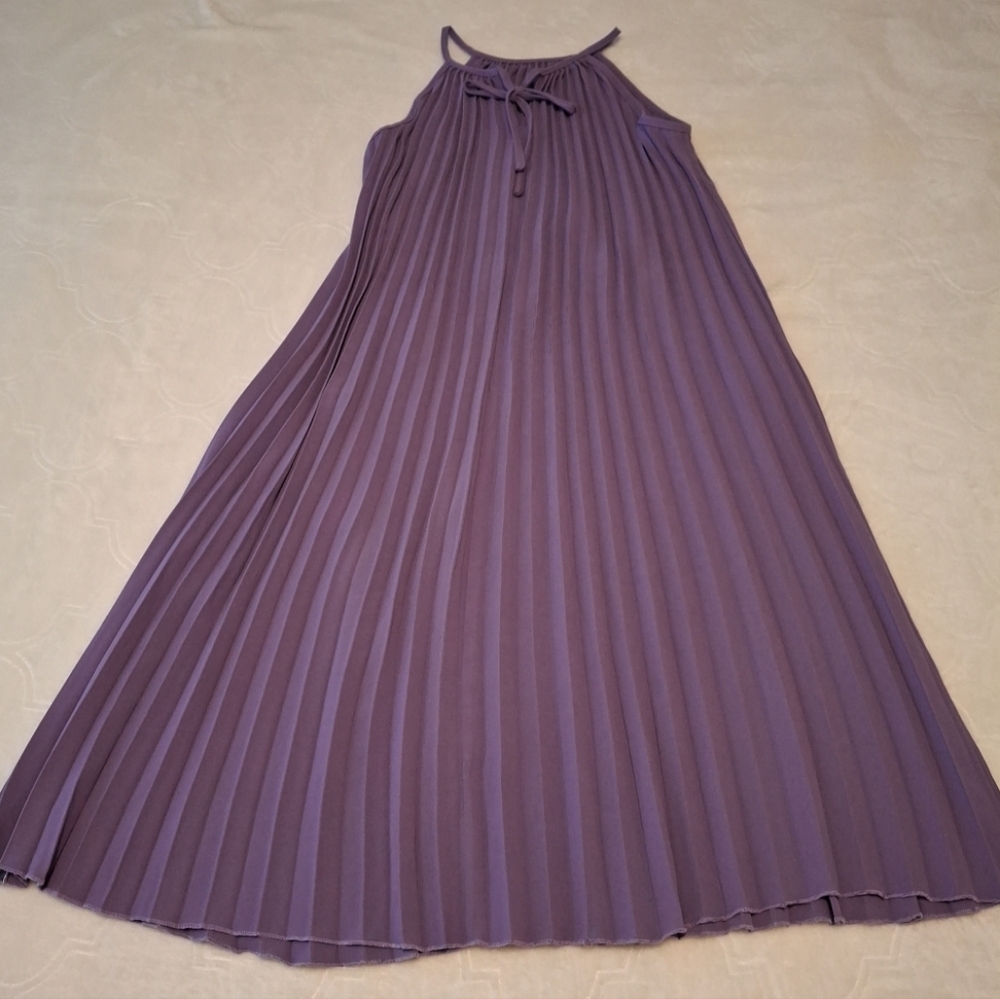 Purple Pleated Dress
